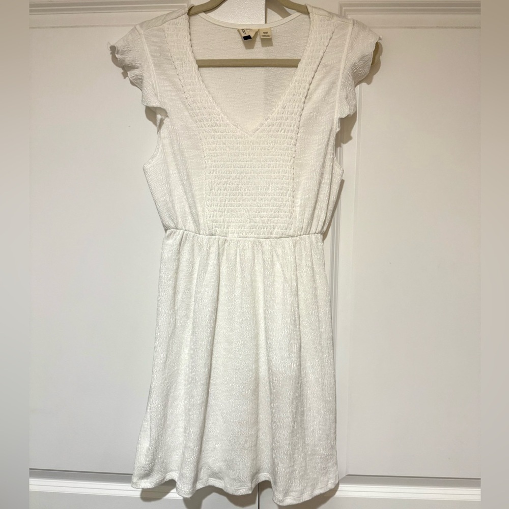 Roxy Morning Breeze White textured gauze dress sz XS